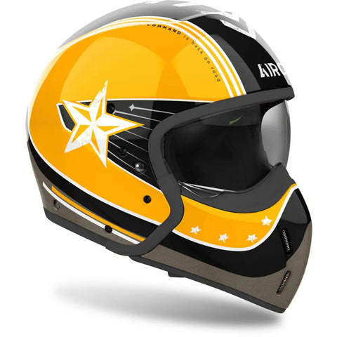 Casco Jet Airoh J 110 Command Yellow Gloss
