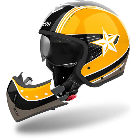 Casco Jet Airoh J 110 Command Yellow Gloss