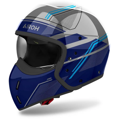 Casco Jet Airoh J 110 Slim Blue Gloss