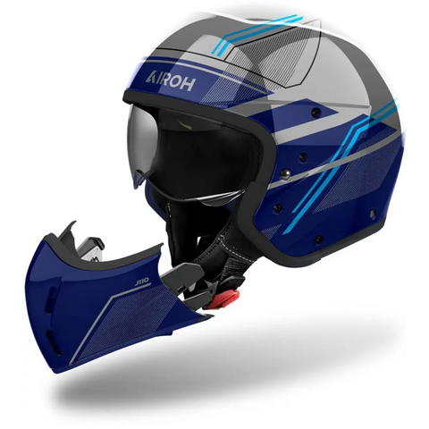 Casco Jet Airoh J 110 Slim Blue Gloss