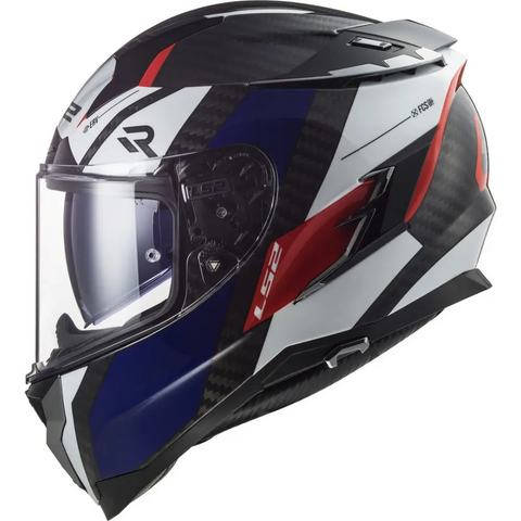 Casco LS2 FF327 Challenger Carbon Alloy White/Red/Blue