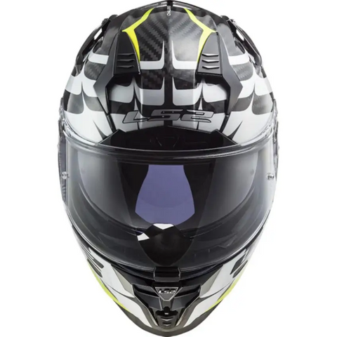 Casco LS2 FF327 Challenger Carbon Flames White/Hi Viz Yellow