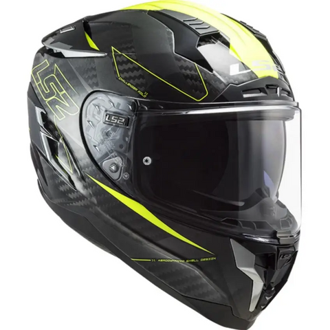 Casco LS2 FF327 Challenger Carbon Fold Hi Viz Yellow