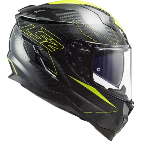 Casco LS2 FF327 Challenger Carbon Fold Hi Viz Yellow