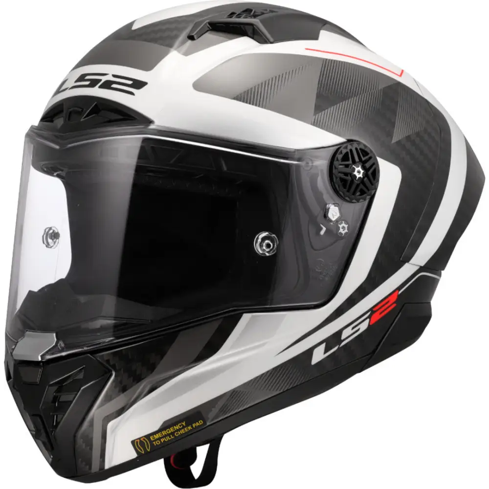 Casco LS2 FF805 Thunder Carbon GP Aero Raute White/Gray