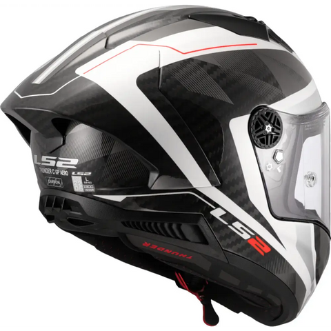 Casco LS2 FF805 Thunder Carbon GP Aero Raute White/Gray