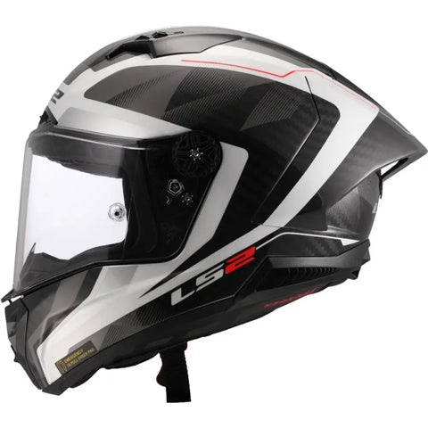Casco LS2 FF805 Thunder Carbon GP Aero Raute White/Gray