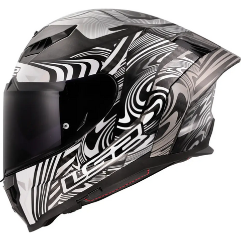 Casco LS2 FF807 Dragon Carbon Enthum Silver/White