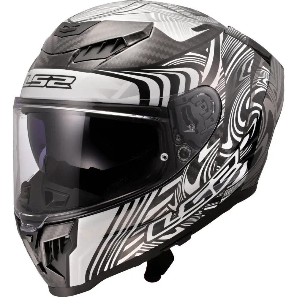 Casco LS2 FF807 Dragon Carbon Enthum Silver/White