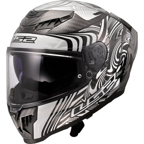Casco LS2 FF807 Dragon Carbon Enthum Silver/White