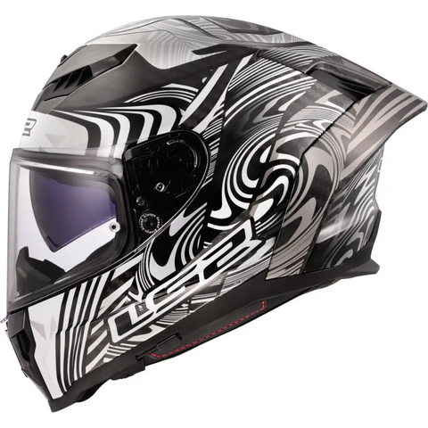 Casco LS2 FF807 Dragon Carbon Enthum Silver/White