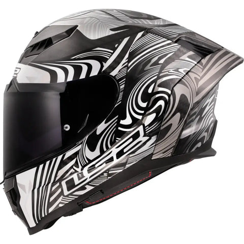 Casco LS2 FF807 Dragon Carbon Enthum Silver/White