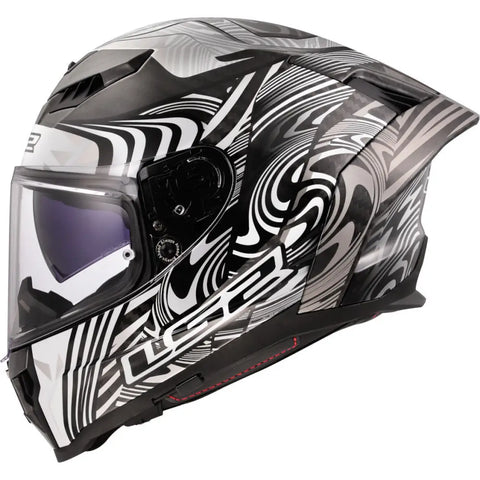 Casco LS2 FF807 Dragon Carbon Enthum Silver/White