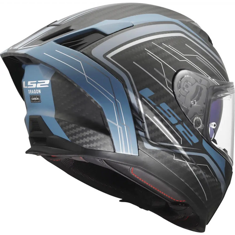 Casco LS2 FF807 Dragon Carbon Subic Blue