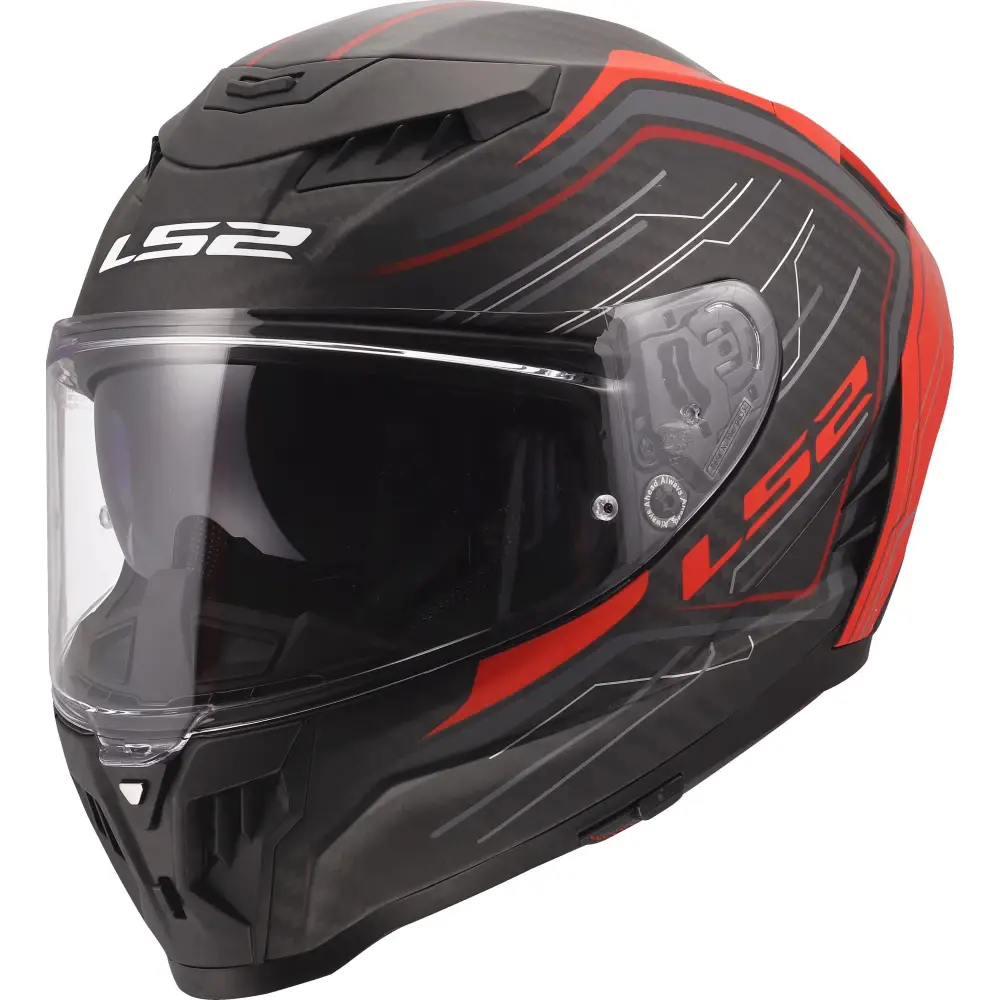 Casco LS2 FF807 Dragon Carbon Subic Red