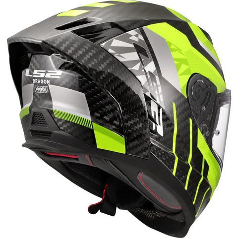 Casco LS2 FF807 Dragon Carbon Trax Carbon/Neon Yellow