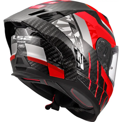 Casco LS2 FF807 Dragon Carbon Trax Carbon/Red/White