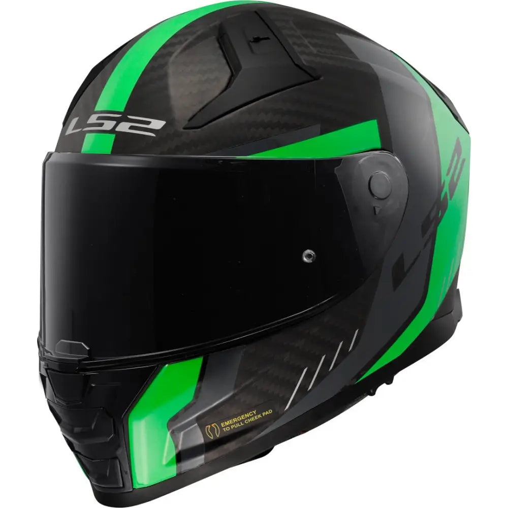 Casco LS2 FF811 Vector II Carbon Grid Fluo Green