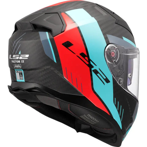 Casco LS2 FF811 Vector II Carbon Grid Red Matt/Turquoise