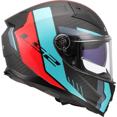 Casco LS2 FF811 Vector II Carbon Grid Red Matt/Turquoise