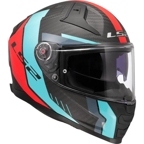 Casco LS2 FF811 Vector II Carbon Grid Red Matt/Turquoise