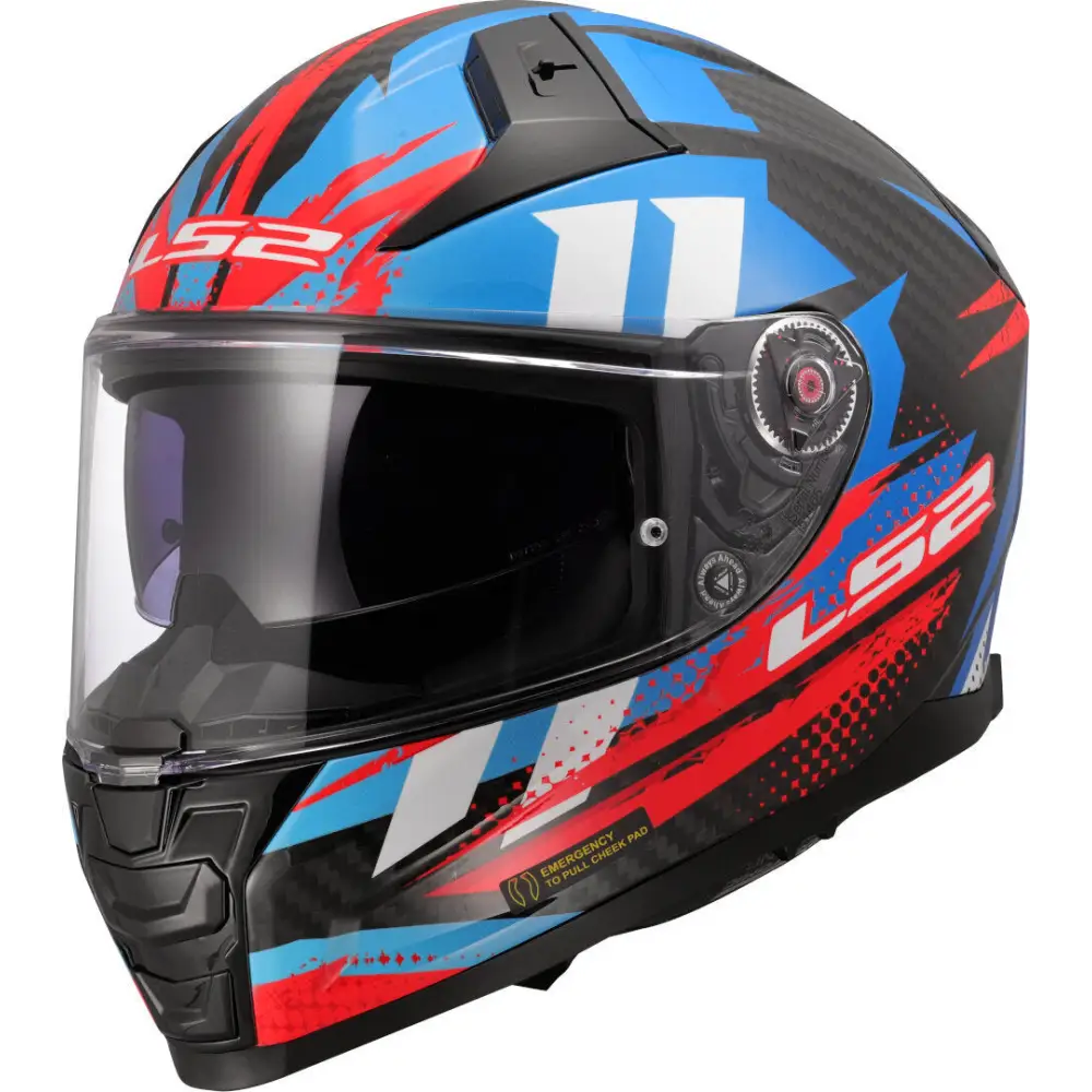Casco LS2 FF811 Vector II Carbon Tantic Blue/Red/White
