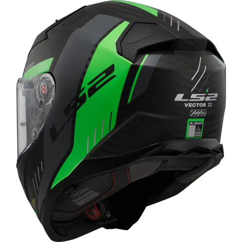 Casco LS2 FF811 Vector ll Carbon Grid Fluo Green