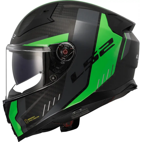 Casco LS2 FF811 Vector ll Carbon Grid Fluo Green
