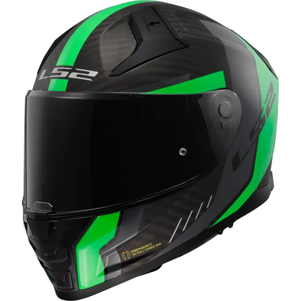 Casco LS2 FF811 Vector ll Carbon Grid Fluo Green
