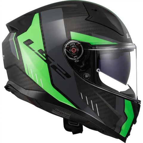 Casco LS2 FF811 Vector ll Carbon Grid Fluo Green