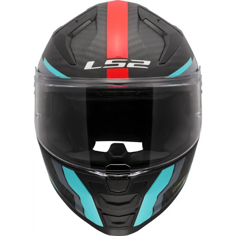 Casco LS2 FF811 Vector ll Carbon Grid Red Matt/Turquoise