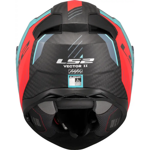Casco LS2 FF811 Vector ll Carbon Grid Red Matt/Turquoise