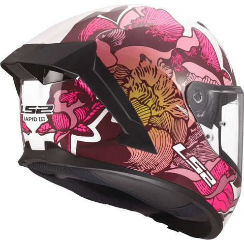 Casco LS2 FF820 Rapid III Poppies White/Pink