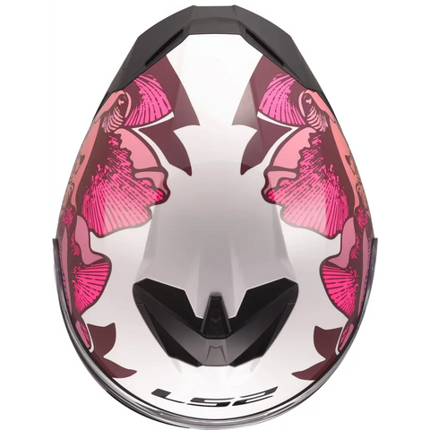 Casco LS2 FF820 Rapid III Poppies White/Pink