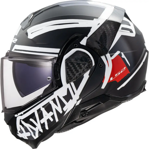 Casco LS2  FF910 Advant ll Tape Black Matt/White