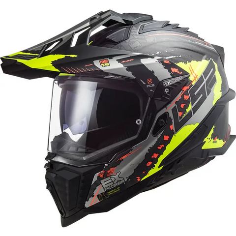 Casco LS2 MX701 Explorer Carbon 22.06 Extend Hi-Viz Yellow