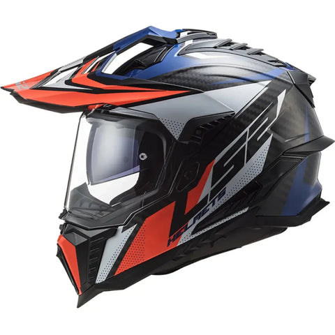 Casco LS2 MX701 Explorer Carbon 22.06 Focus Blue/White/Red