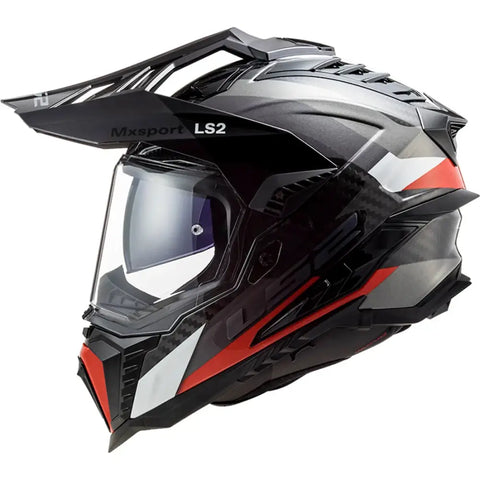 Casco LS2 MX701 Explorer Carbon 22.06 Frontier Titanium/Red