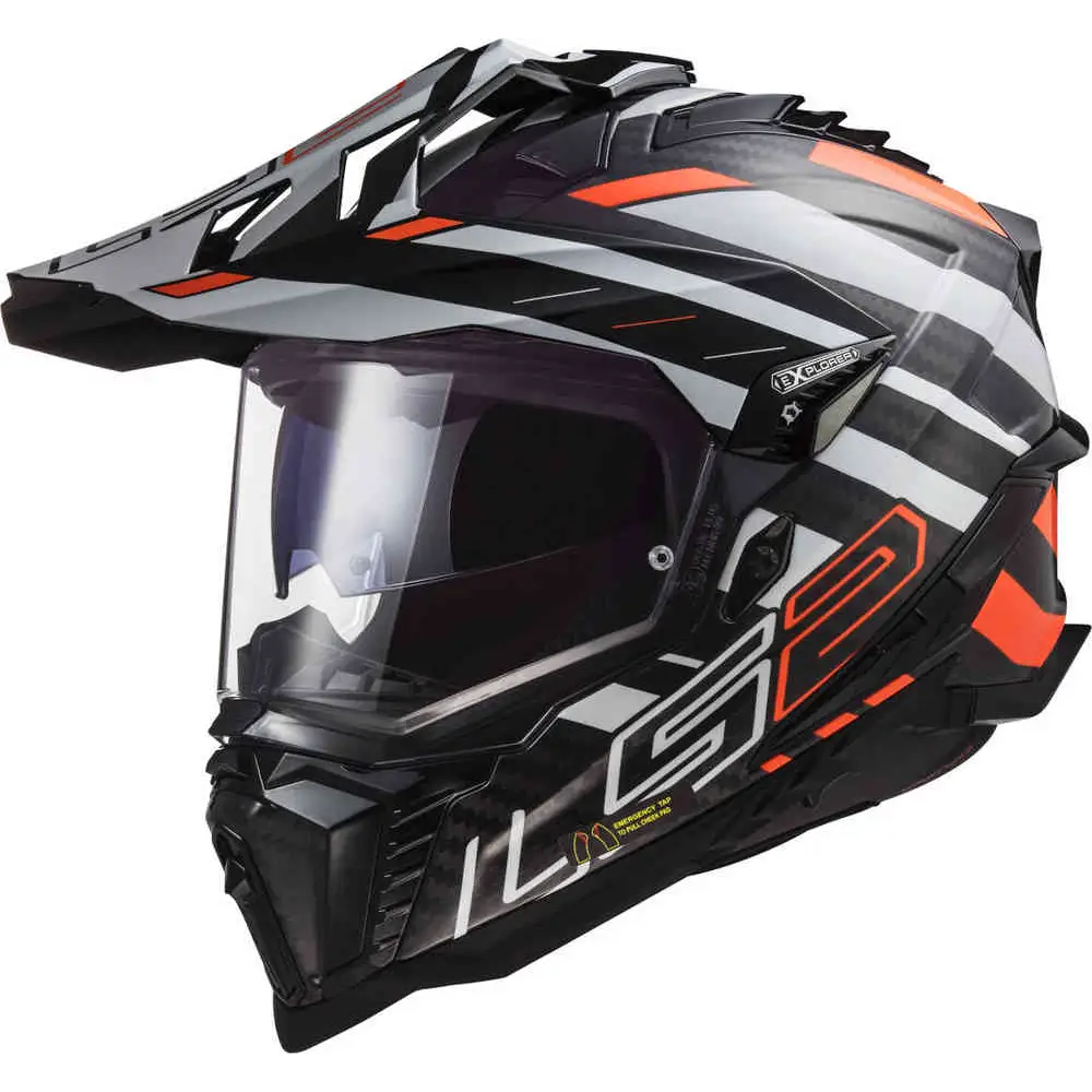 Casco LS2 MX701 Explorer Carbon Edge Black/Fluo/Orange