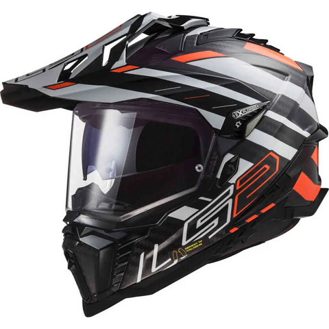Casco LS2 MX701 Explorer Carbon Edge Black/Fluo/Orange