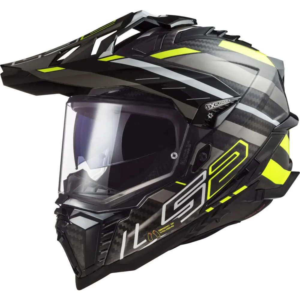 Casco LS2 MX701 Explorer Carbon Edge Black/Hi-Vis Yellow
