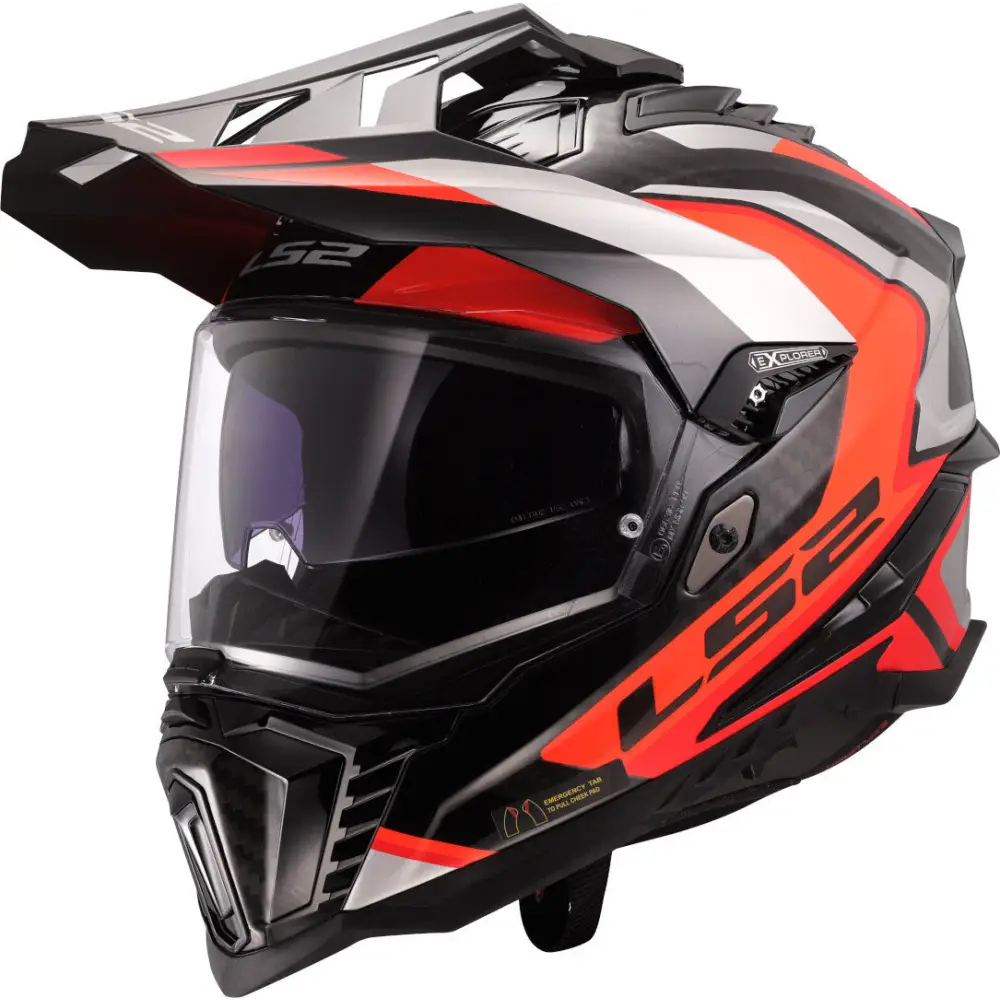 Casco LS2 MX701 Explorer Carbon Frontier II Orange