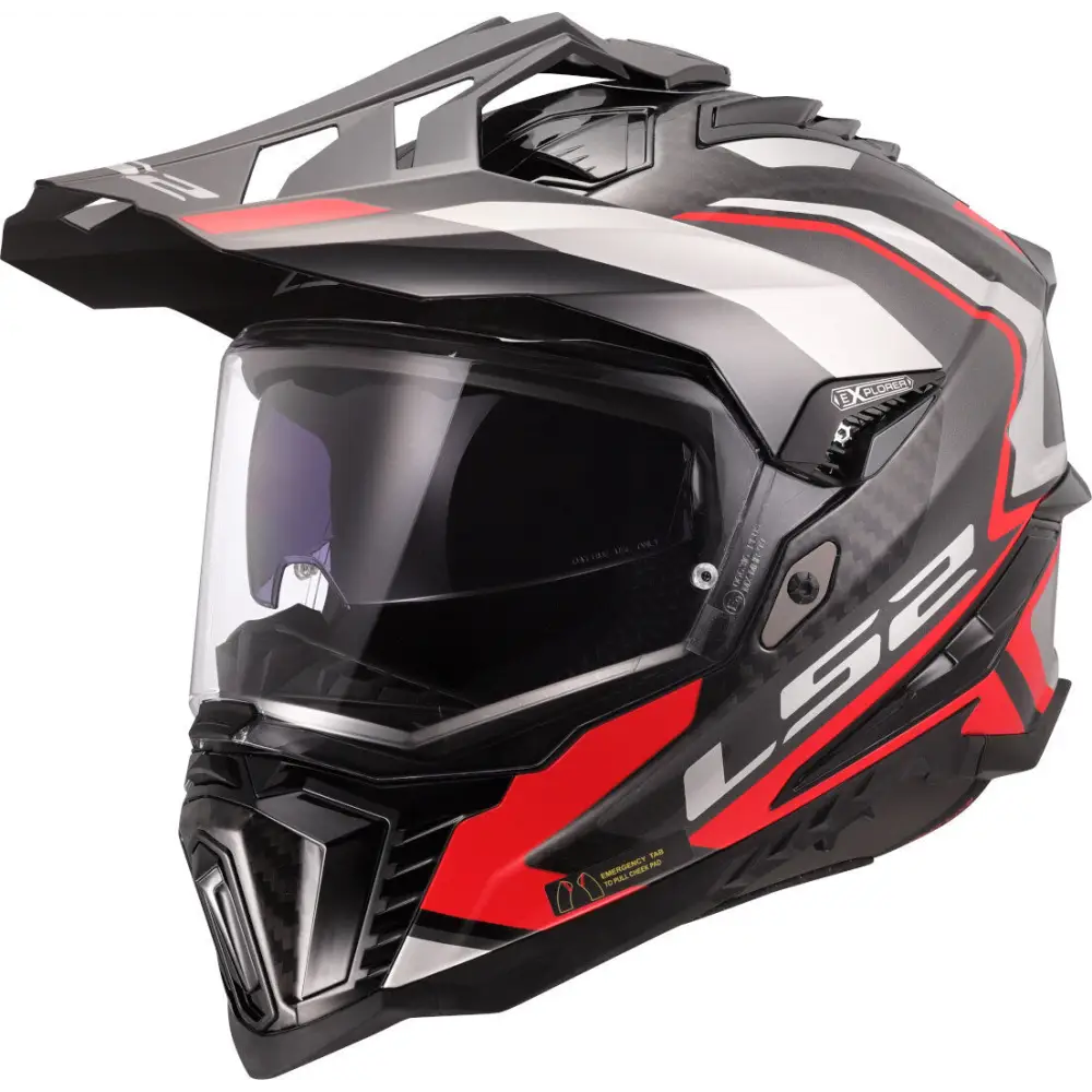 Casco LS2 MX701 Explorer Carbon Frontier II Red