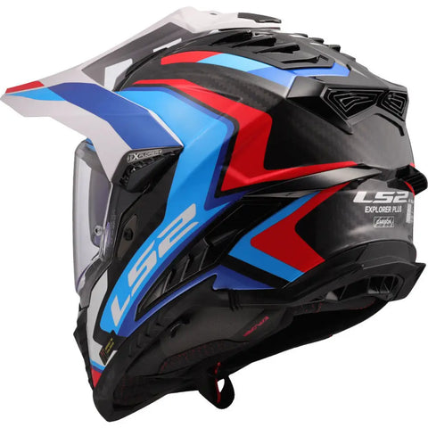 Casco LS2 MX701 Explorer Carbon Frontier II White/Blue/Red