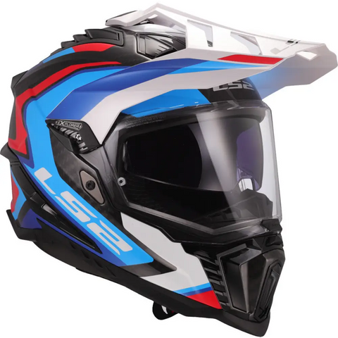 Casco LS2 MX701 Explorer Carbon Frontier II White/Blue/Red