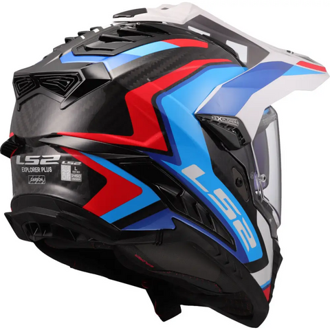 Casco LS2 MX701 Explorer Carbon Frontier II White/Blue/Red