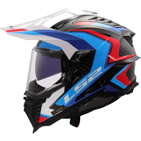 Casco LS2 MX701 Explorer Carbon Frontier II White/Blue/Red