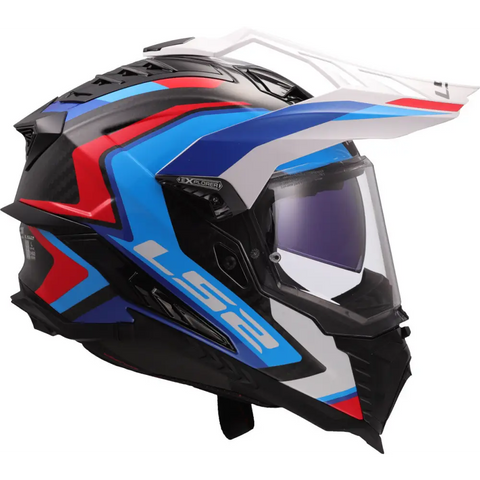 Casco LS2 MX701 Explorer Carbon Frontier II White/Blue/Red