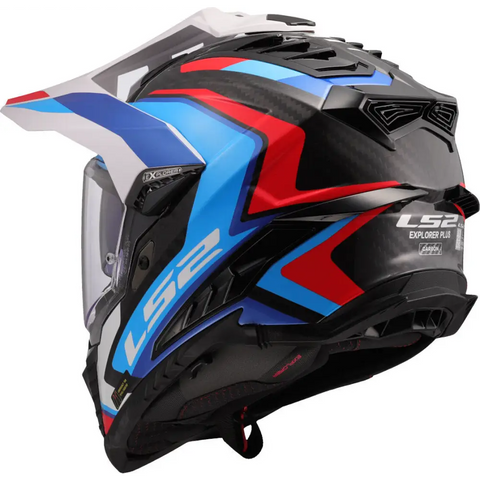 Casco LS2 MX701 Explorer Carbon Frontier II White/Blue/Red