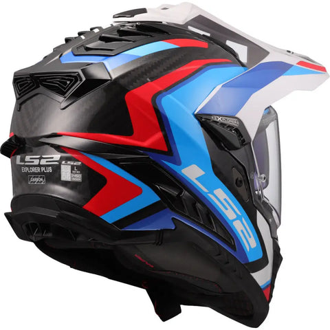Casco LS2 MX701 Explorer Carbon Frontier II White/Blue/Red